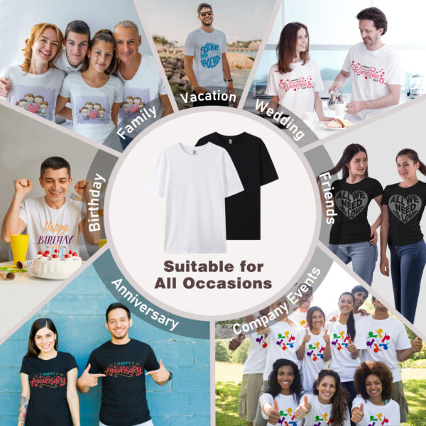 CARPESUN Custom T-Shirts Add Picture Photo Logo Text for Men Women Personalized Custom Tee Shirt Gifts Create Your Own Shirt, Black/White, M-3XL