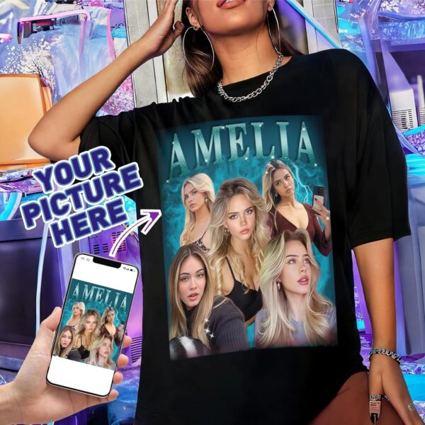 Custom T Shirts for Women Personalized T Shirts with Photo Text Logo Front & Back Printed Design Your Own Unisex Tee Gifts