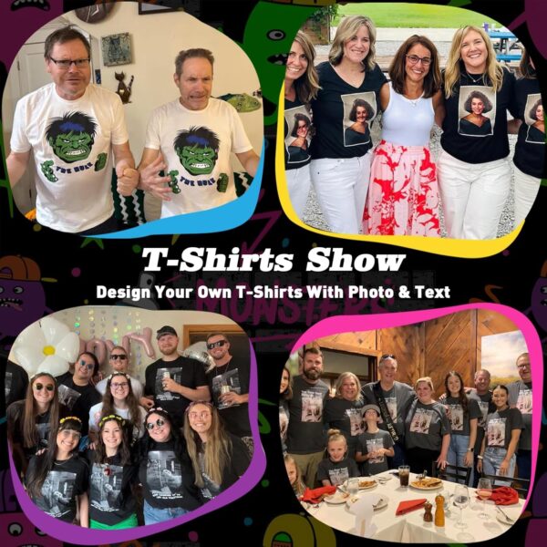 Custom T Shirts for Women Personalized T Shirts with Photo Text Logo Front & Back Printed Design Your Own Unisex Tee Gifts