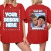 Custom T Shirts for Women Personalized T Shirts with Photo Text Logo Front & Back Printed Design Your Own Unisex Tee Gifts