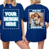 Custom T Shirts for Women Personalized T Shirts with Photo Text Logo Front & Back Printed Design Your Own Unisex Tee Gifts