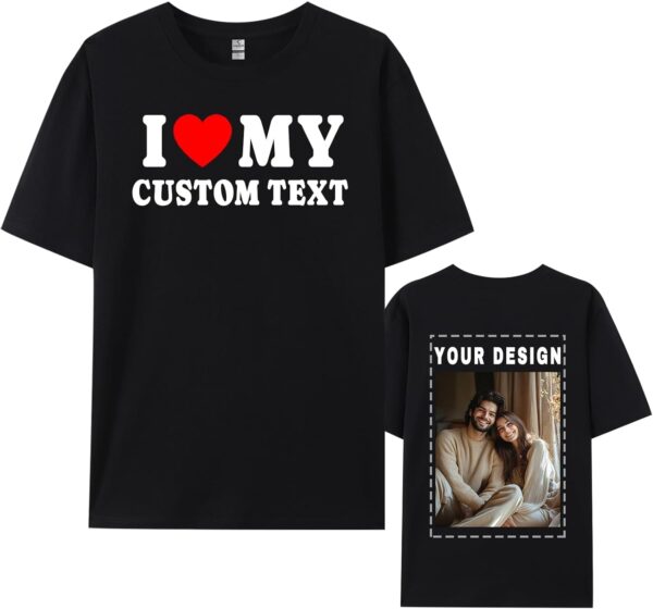 Custom I Heart Shirt, I Love My Girlfriend Boyfriend Custom T Shirts, I Love My Wife Husband Shirt