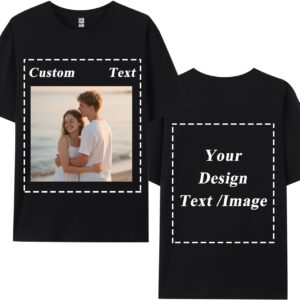 Custom T-Shirts for Men Women, Personalized Custom Shirts Ideas for Boyfriend Girlfriend-Design Your Own Graphic Tees w/Logo