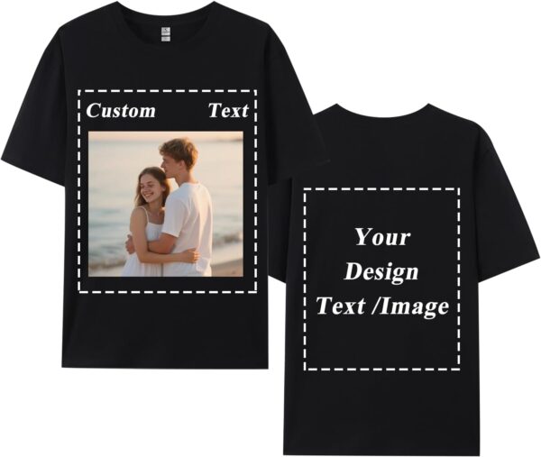 Custom T-Shirts for Men Women, Personalized Custom Shirts Ideas for Boyfriend Girlfriend-Design Your Own Graphic Tees w/Logo