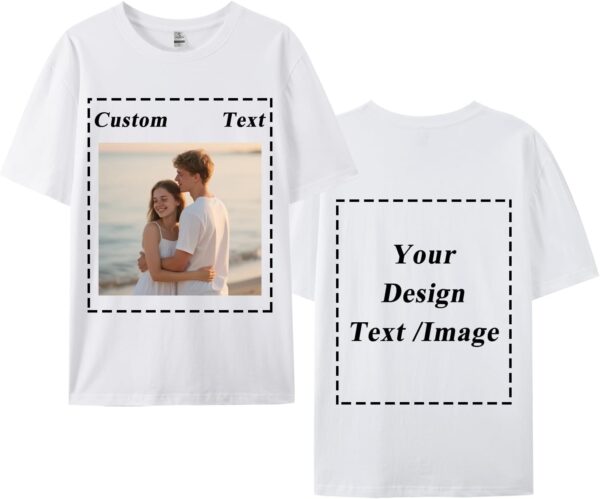 Custom T-Shirts for Men Women, Personalized Custom Shirts Ideas for Boyfriend Girlfriend-Design Your Own Graphic Tees w/Logo
