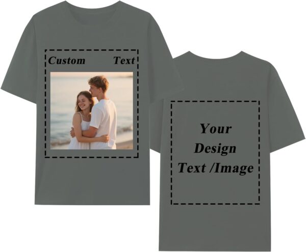 Custom T-Shirts for Men Women, Personalized Custom Shirts Ideas for Boyfriend Girlfriend-Design Your Own Graphic Tees w/Logo