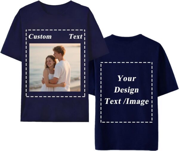 Custom T-Shirts for Men Women, Personalized Custom Shirts Ideas for Boyfriend Girlfriend-Design Your Own Graphic Tees w/Logo
