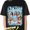 Custom Bootleg Rap Tee Shirts Add Your Text & Face Photo - Custom Picture Gifts for Girlfriend Boyfriend - Custom Personalized Vintage Graphic T Shirts for Birthday & Valentines Day Multi