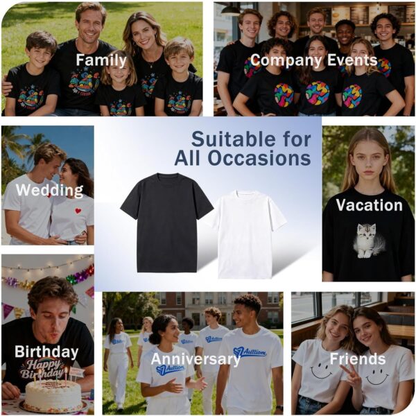 Custom T-Shirt Personalized Shirts for Men Women, Customized with Your Text Logo Black
