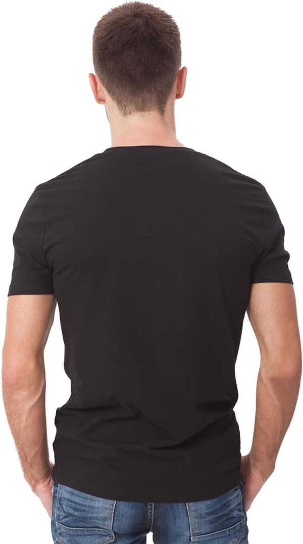 Black White T Shirts for Men, 100% Cotton Mens Basic Tees Crew Neck