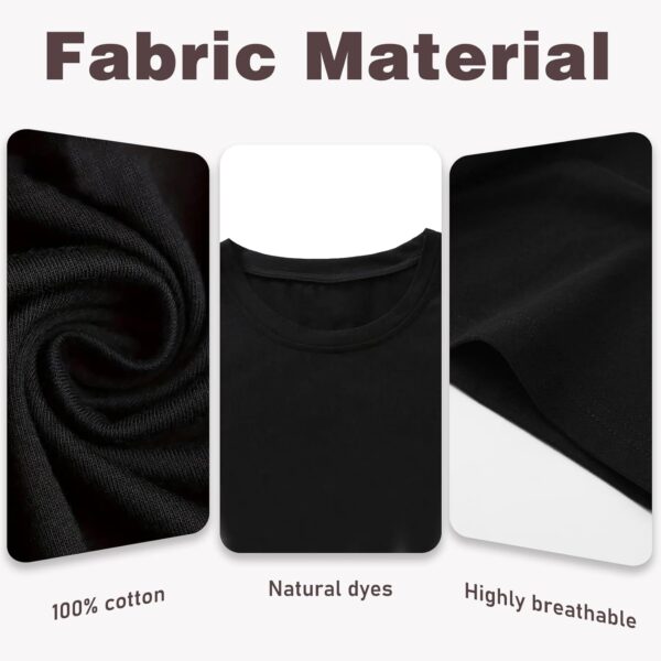 Black White T Shirts for Men, 100% Cotton Mens Basic Tees Crew Neck