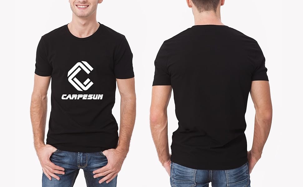 Black White T Shirts for Men, 100% Cotton Mens Basic Tees Crew Neck