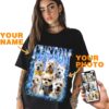 Custom Your Own Bootleg Rap T-Shirts Add Face Photo for Boyfriend Girlfriend Birthday Gift Black