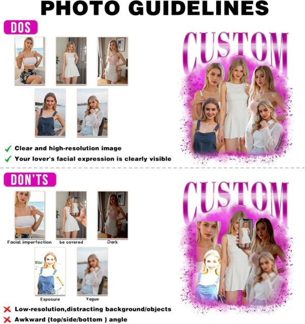 Custom Bootleg Rap T-Shirts with Photo & Text - Customized Gift Personalized Vintage T Shirts for Boyfriend & Girlfriend Multi