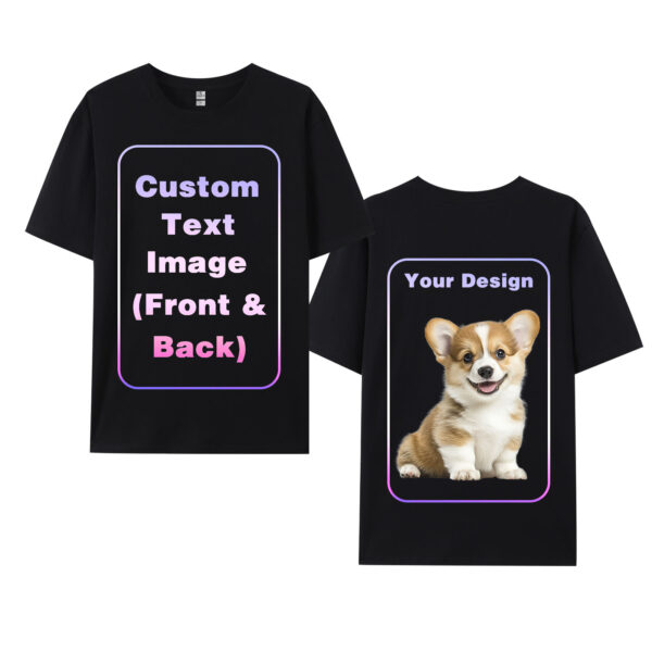 CARPESUN Custom T-Shirts Add Picture Photo Logo Text for Men Women Personalized Custom Tee Shirt Gifts Create Your Own Shirt, Black/White, M-3XL
