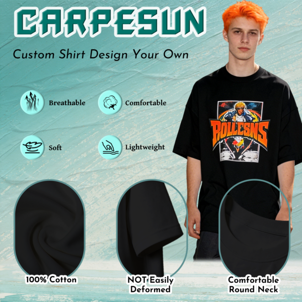 21 CARPESUN Custom T Shirts, Double Sided Unisex Tshirts for Adults, Custom Picture Text Logo Shirt for Personalized Gifts