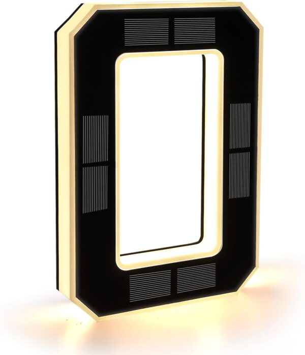 Solar House Number Illuminated for Outdoor Use Waterproof Illuminated House Number Sign Solar House Number Light Black Large - Height 23 cm (0-Black, 23 cm)