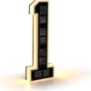 Solar House Number Illuminated for Outdoor Use Waterproof Illuminated House Number Sign Solar House Number Light Black Large - Height 23 cm (0-Black, 23 cm)