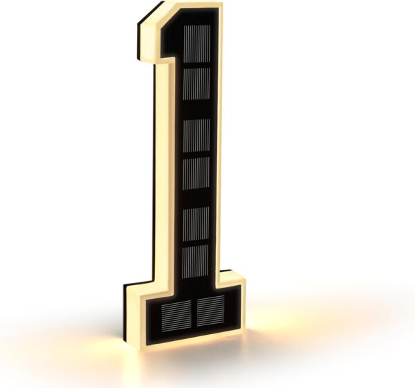 Solar House Number Illuminated for Outdoor Use Waterproof Illuminated House Number Sign Solar House Number Light Black Large - Height 23 cm (0-Black, 23 cm)
