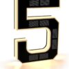 Solar House Number Illuminated for Outdoor Use Waterproof Illuminated House Number Sign Solar House Number Light Black Large - Height 23 cm (0-Black, 23 cm)