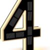 Solar House Number Illuminated for Outdoor Use Waterproof Illuminated House Number Sign Solar House Number Light Black Large - Height 23 cm (0-Black, 23 cm)