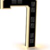 Solar House Number Illuminated for Outdoor Use Waterproof Illuminated House Number Sign Solar House Number Light Black Large - Height 23 cm (0-Black, 23 cm)