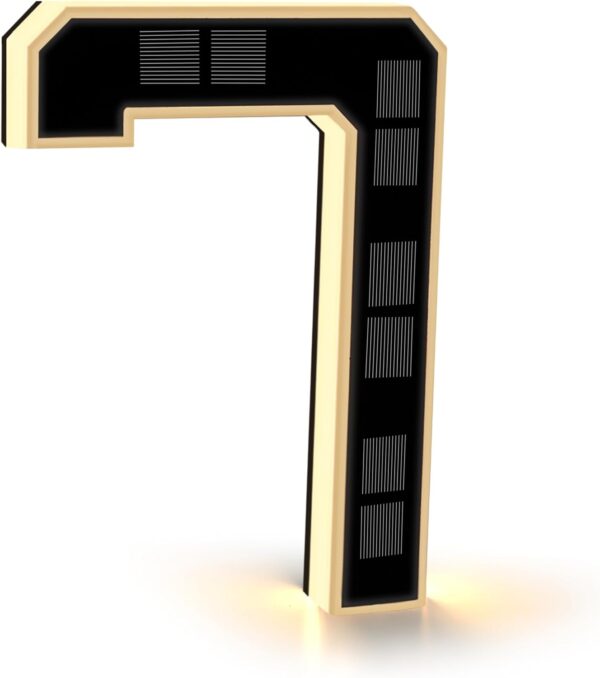 Solar House Number Illuminated for Outdoor Use Waterproof Illuminated House Number Sign Solar House Number Light Black Large - Height 23 cm (0-Black, 23 cm)