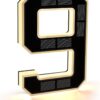 Solar House Number Illuminated for Outdoor Use Waterproof Illuminated House Number Sign Solar House Number Light Black Large - Height 23 cm (0-Black, 23 cm)
