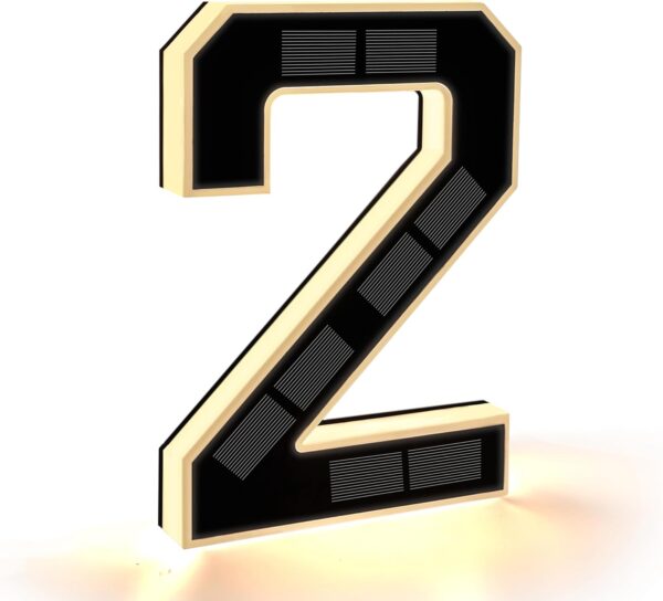 Solar House Number Illuminated for Outdoor Use Waterproof Illuminated House Number Sign Solar House Number Light Black Large - Height 23 cm (0-Black, 23 cm)