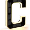 Solar House Number Illuminated for Outdoor Use Waterproof Illuminated House Number Sign Solar House Number Light Black Large - Height 23 cm (0-Black, 23 cm)