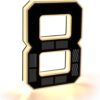 Solar House Number Illuminated for Outdoor Use Waterproof Illuminated House Number Sign Solar House Number Light Black Large - Height 23 cm (0-Black, 23 cm)