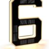 Solar House Number Illuminated for Outdoor Use Waterproof Illuminated House Number Sign Solar House Number Light Black Large - Height 23 cm (0-Black, 23 cm)