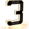 Solar House Number Illuminated for Outdoor Use Waterproof Illuminated House Number Sign Solar House Number Light Black Large - Height 23 cm (0-Black, 23 cm)