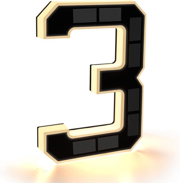 Solar House Number Illuminated for Outdoor Use Waterproof Illuminated House Number Sign Solar House Number Light Black Large - Height 23 cm (0-Black, 23 cm)