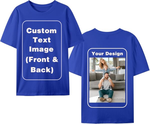 Custom T-Shirts for Men Women, Unisex T-Shirt for Adults Design Your Own, Customized Photo Text Logo Gift