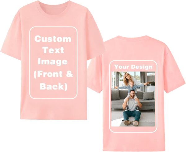 Custom T-Shirts for Men Women, Unisex T-Shirt for Adults Design Your Own, Customized Photo Text Logo Gift