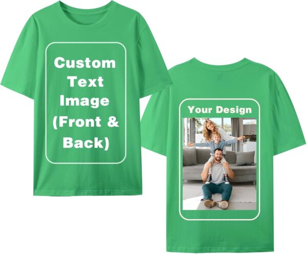Custom T-Shirts for Men Women, Unisex T-Shirt for Adults Design Your Own, Customized Photo Text Logo Gift
